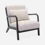 Gekrulde fauteuil, poten van wengé gebeitst heveahout, 1 vaste rechte zitting, Scandinavische passerpoten, massief houten frame Photo3
