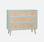 Wood and cane rattan detail 3-drawer chest, 90x39x79cm, Pastel Green | sweeek