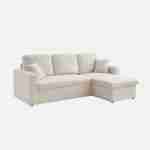 Witte bedbank van boucléstof met chaise longue en opbergruimte - IDA - 3-zits, omkeerbare hoeksalon, opbergruimte, zetelbed Photo4