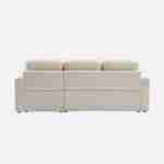 Canapé d'angle convertible en tissu bouclettes blanches - IDA - 3 places, fauteuil d'angle réversible coffre rangement lit modulable  Photo7