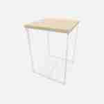 Set table haute carré - Loft - avec 2 tabourets de bar, acier et décor bois, encastrable, design Photo4