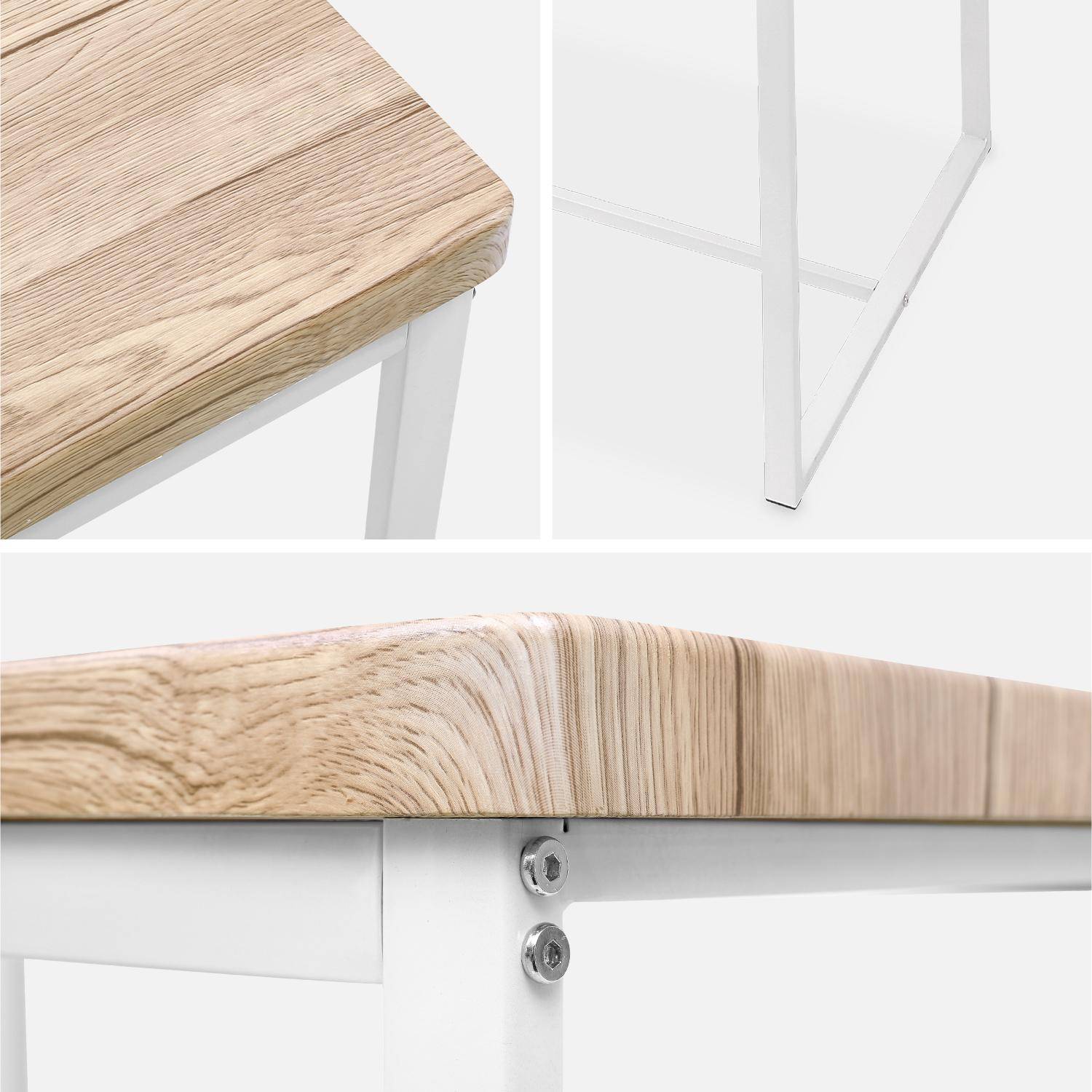 Set di tavoli alti quadrati - Loft - con 2 sgabelli da bar, decoro in acciaio e legno, da incasso, design Photo6