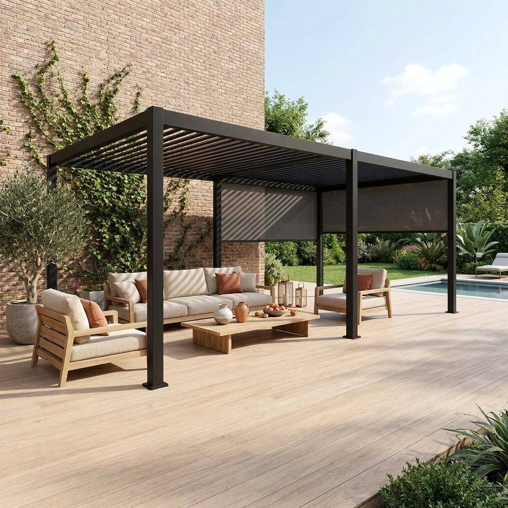 Triomphe 6x3m + 2 blinds 3m