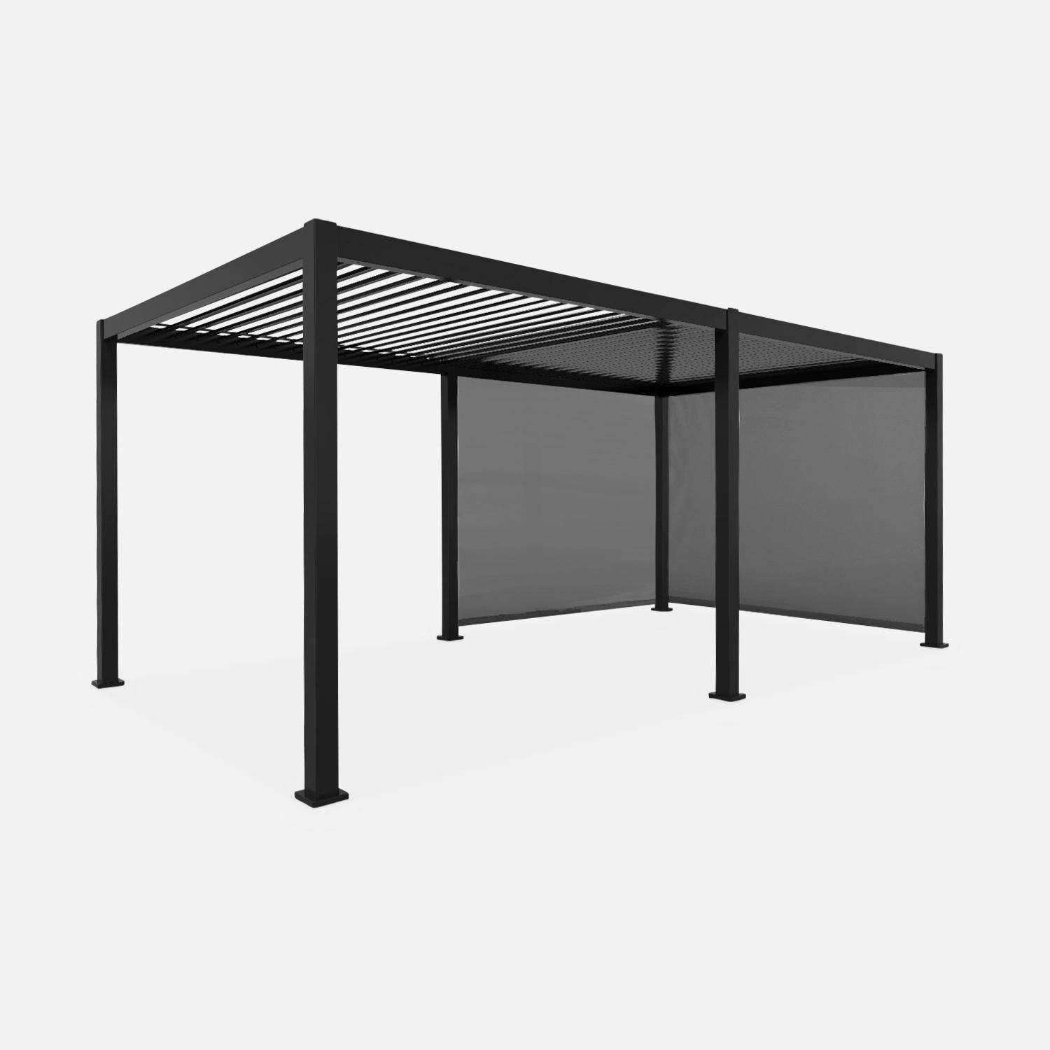 Pergola bioclimatique lames orientables 3x6 m anthracite Sweeek