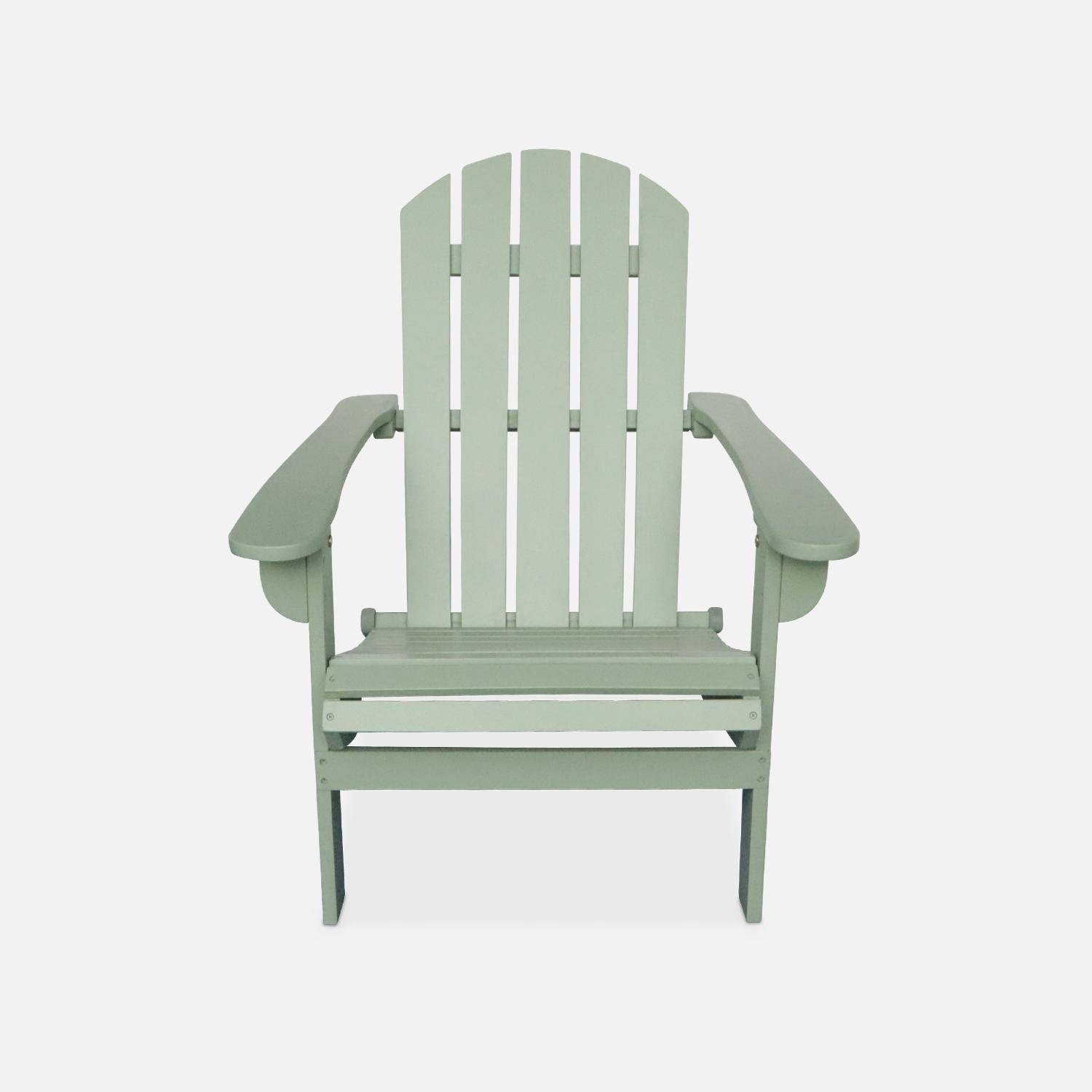 Pair of foldable wooden retro garden armchair, Adirondack Salamanca  x2, Sage Green, 89x73.5x94 cm Photo3