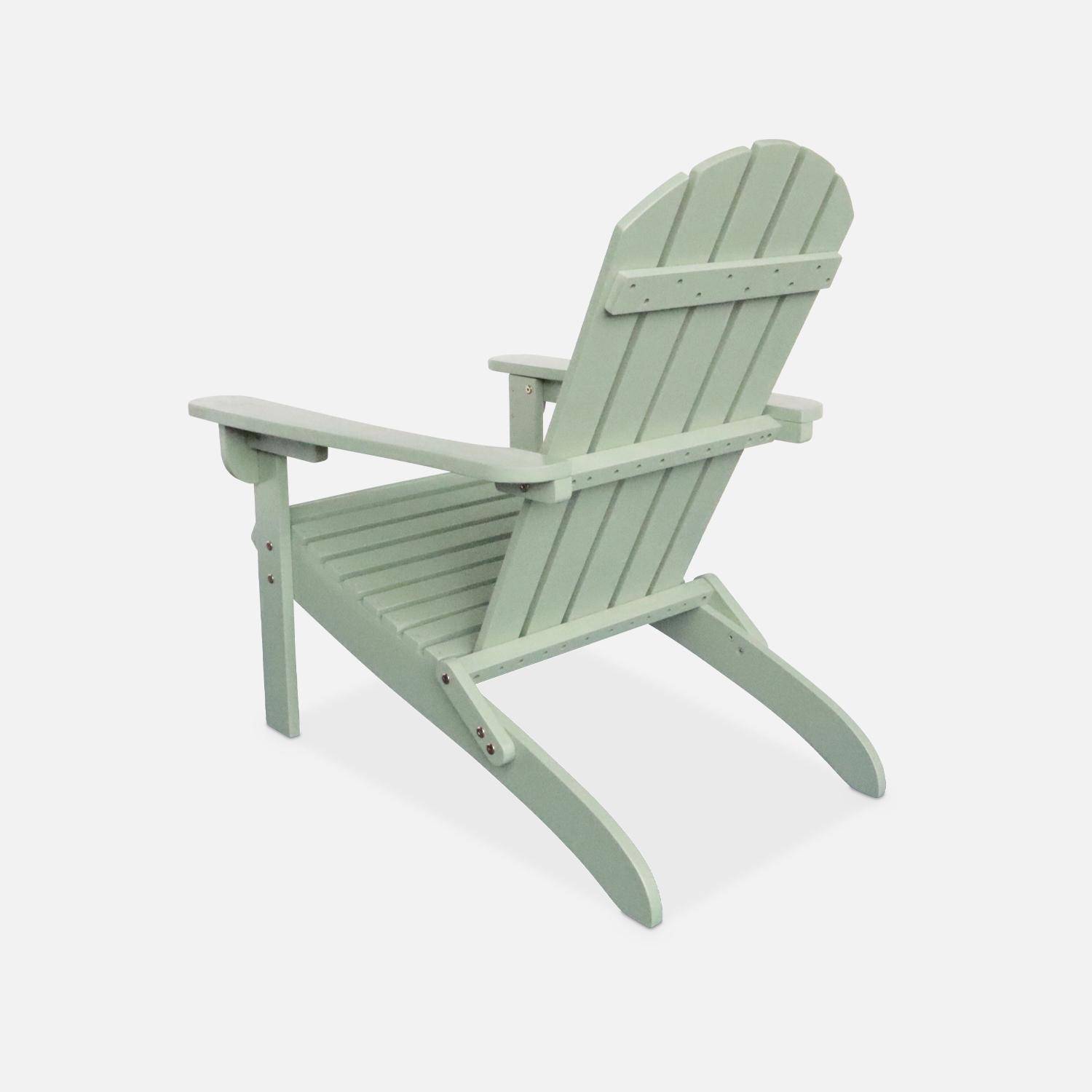 Pair of foldable wooden retro garden armchair, Adirondack Salamanca  x2, Sage Green, 89x73.5x94 cm Photo4