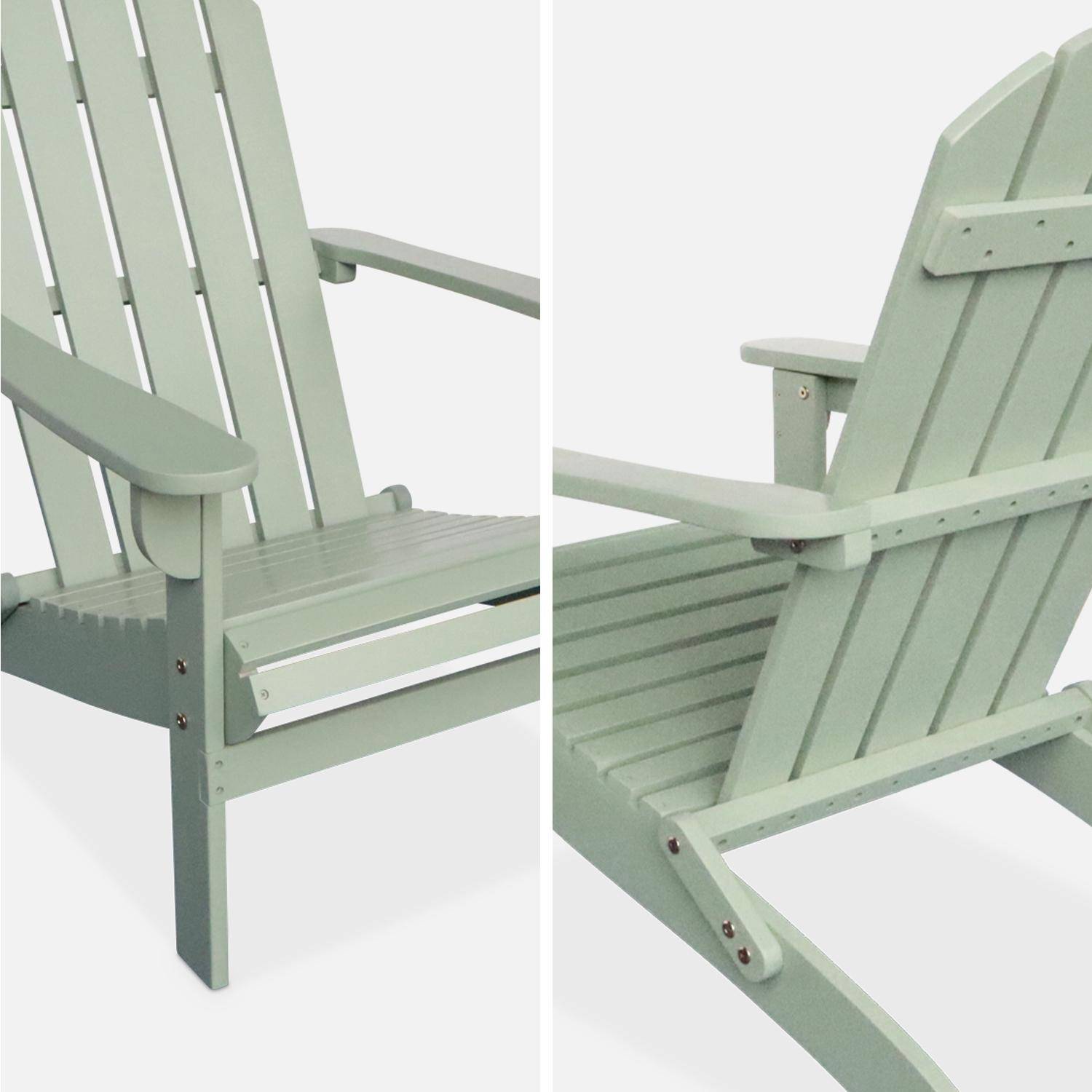 Pair of foldable wooden retro garden armchair, Adirondack Salamanca  x2, Sage Green, 89x73.5x94 cm,sweeek,Photo5