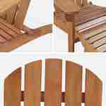 Lot de 2 fauteuils de jardin en bois avec un repose-pieds/table basse - Adirondack Salamanca - Eucalyptus FSC, chaises de terrasse retro Photo5