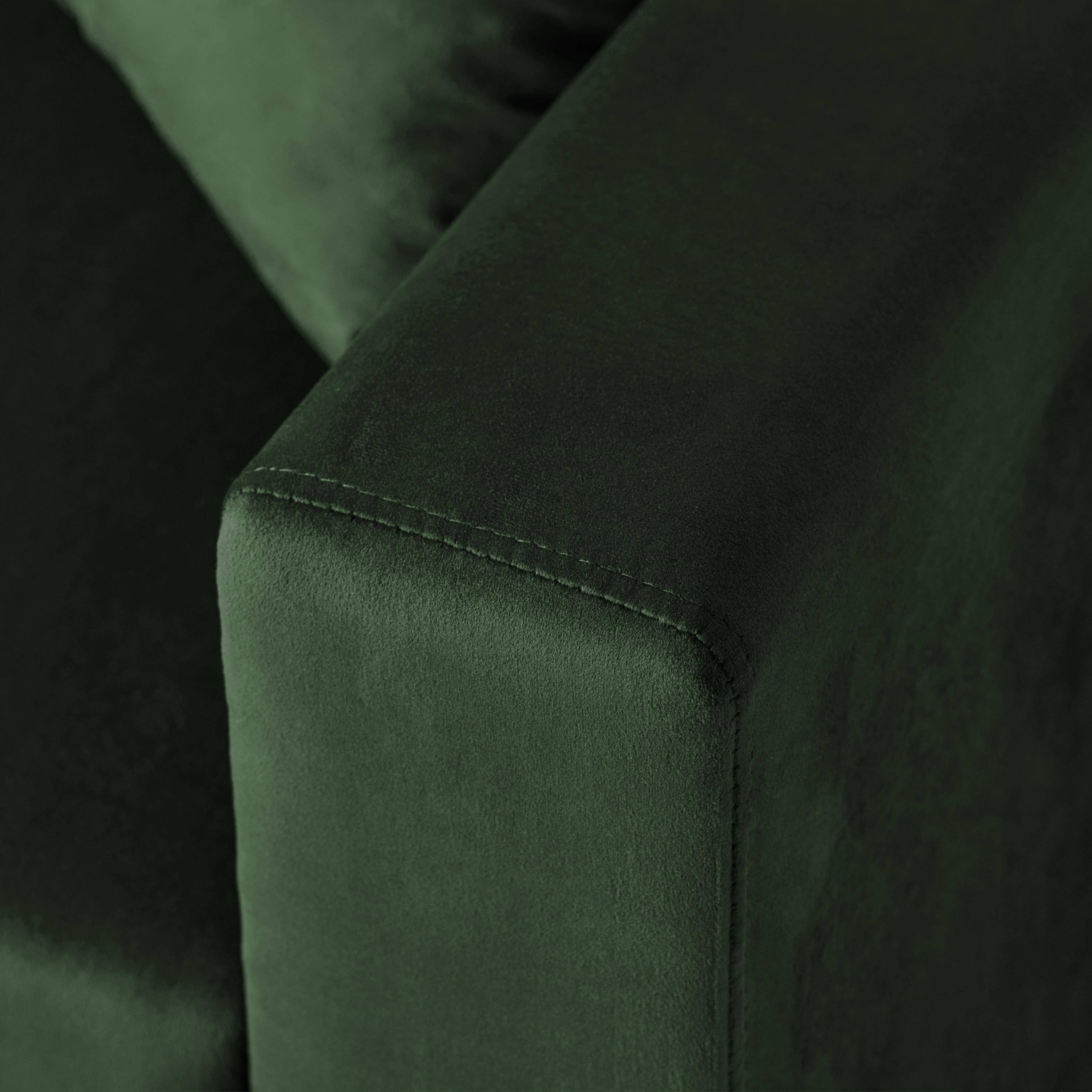 Divano letto angolare reversibile in velluto con contenitore, 3 posti Verde inglese - 220x146x83 cm Photo4