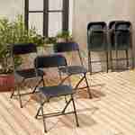  Chaises de réception pliantes – Fiesta – 6 chaises d'appoint en plastique gris foncé et métal Photo2