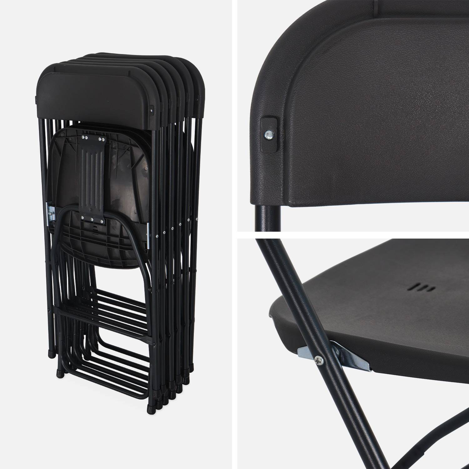 Set of 6 folding event chairs, Fiesta, Charcoal Grey, 44x81x50 cm Photo7