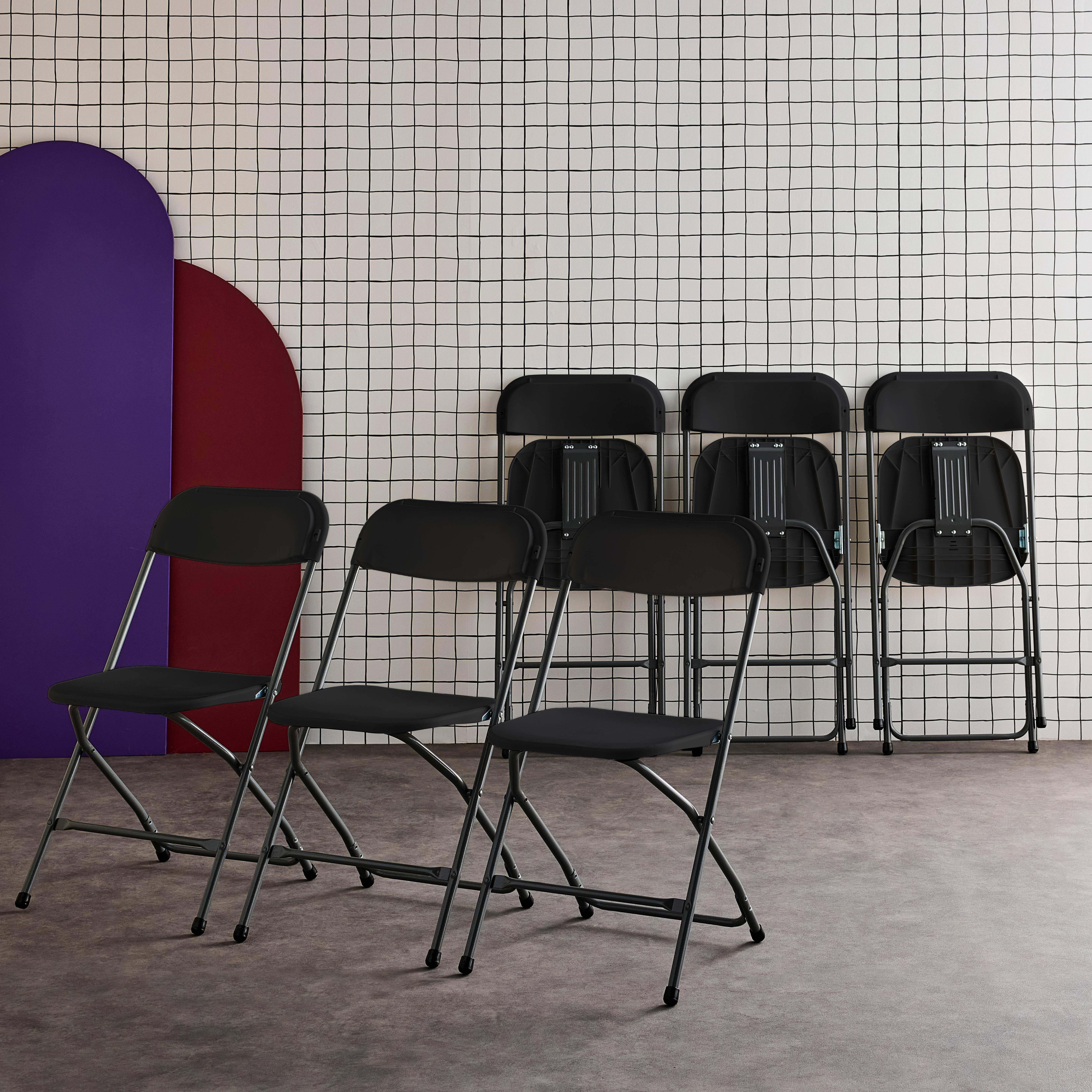 Set of 6 folding event chairs, Fiesta, Charcoal Grey, 44x81x50 cm Photo2