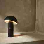 Draadloze zwarte tafellamp met draaibare kop H 28cm, binnen/buiten  Photo5