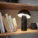 Lampe de table sans fil nomade à tête orientable noire H 28cm, intérieur / extérieur  Photo1