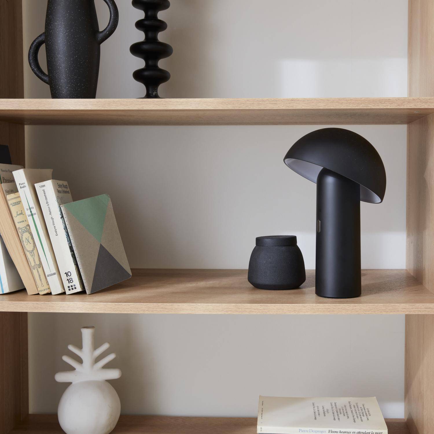 Lampada da tavolo a batteria Nomadic con testa orientabile, 28cm, Thom, Nero, 7x7x28 cm,sweeek,Photo3