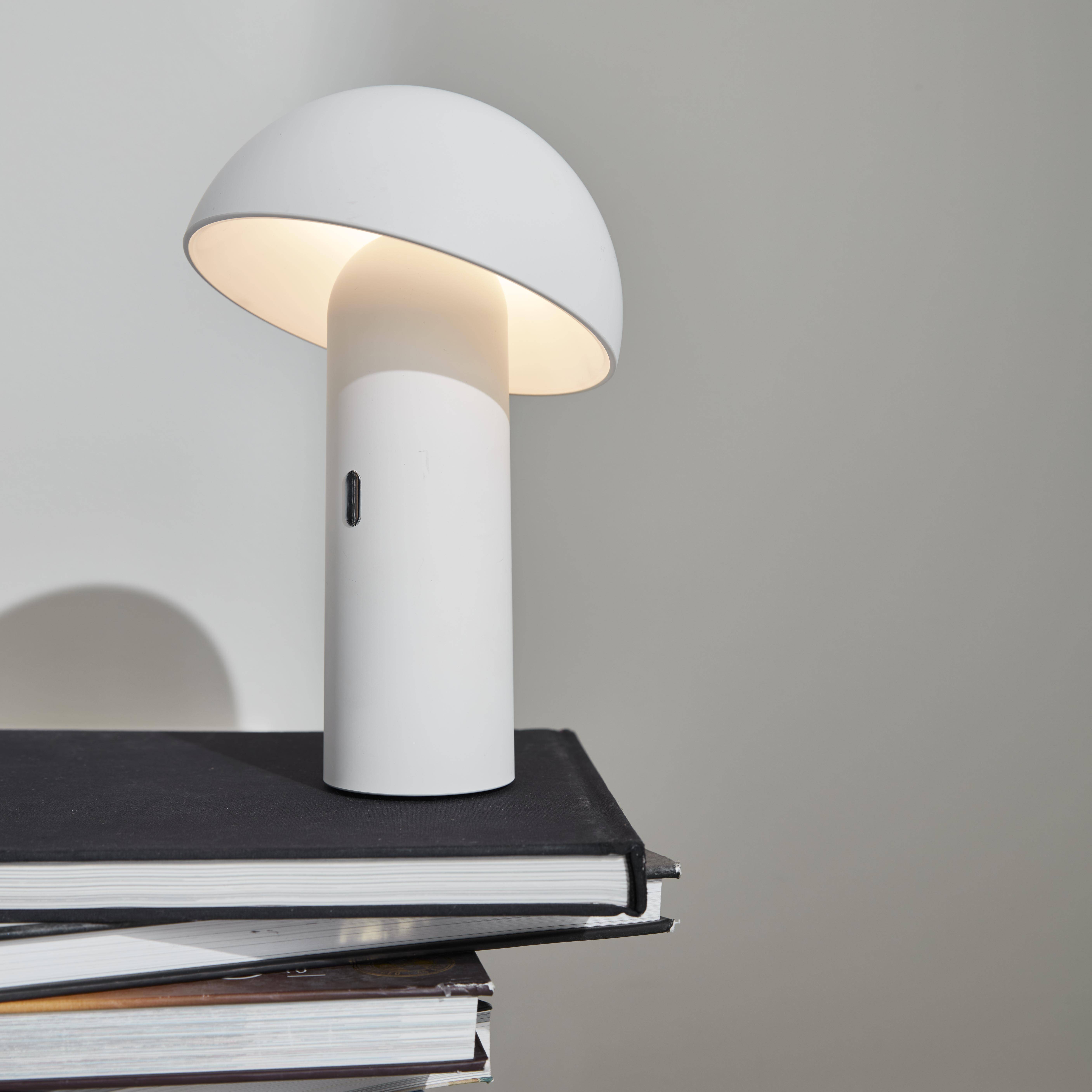 Lámpara de sobremesa inalámbrica con cabezal orientable blanco H 28cm, interior/exterior Photo1