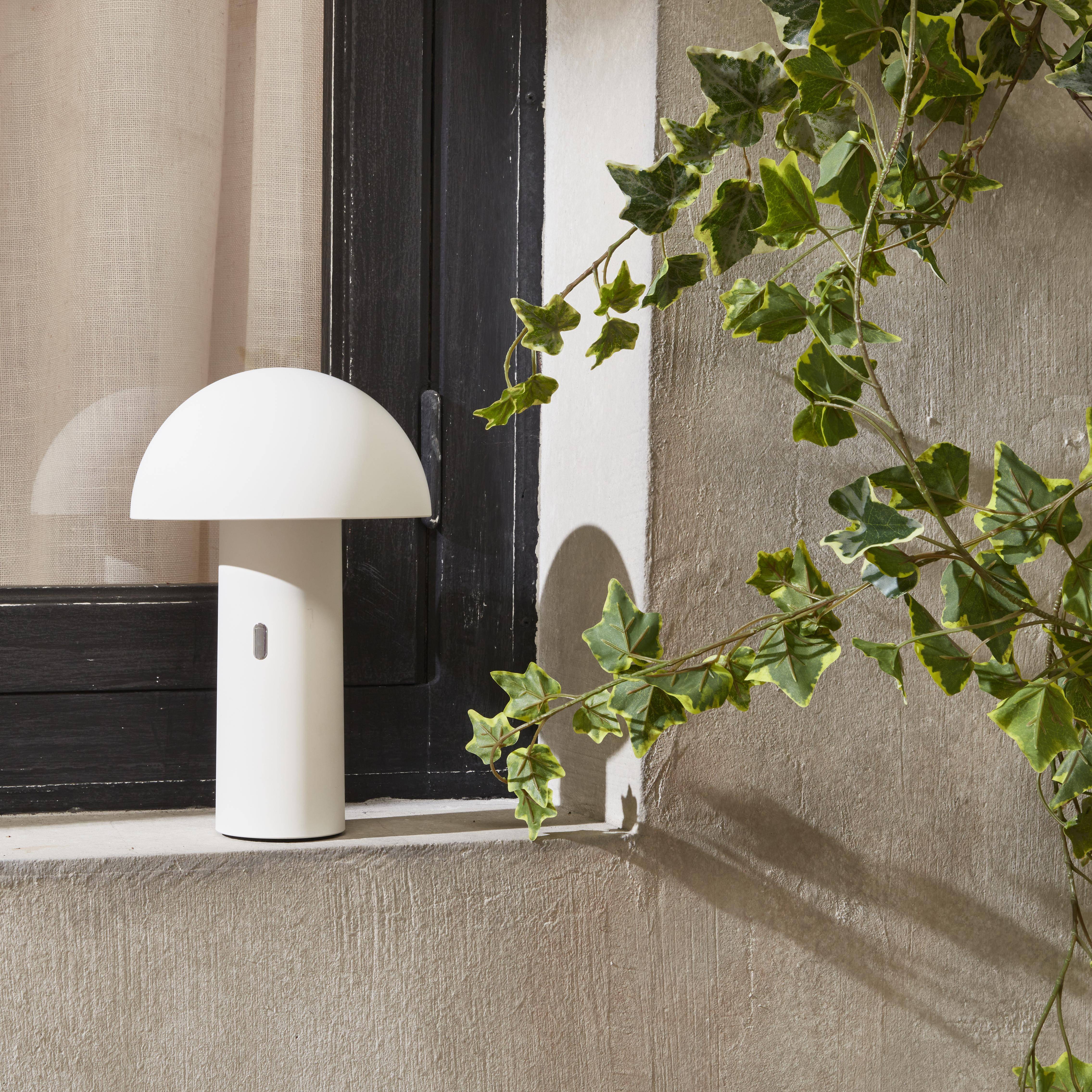 Lámpara de sobremesa inalámbrica con cabezal orientable blanco H 28cm, interior/exterior Photo3
