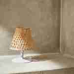 Candeeiro de mesa sem fios feito de bambu natural, interior/exterior Photo2