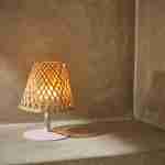 Lámpara de mesa inalámbrica de bambú natural, interior/exterior  Photo1