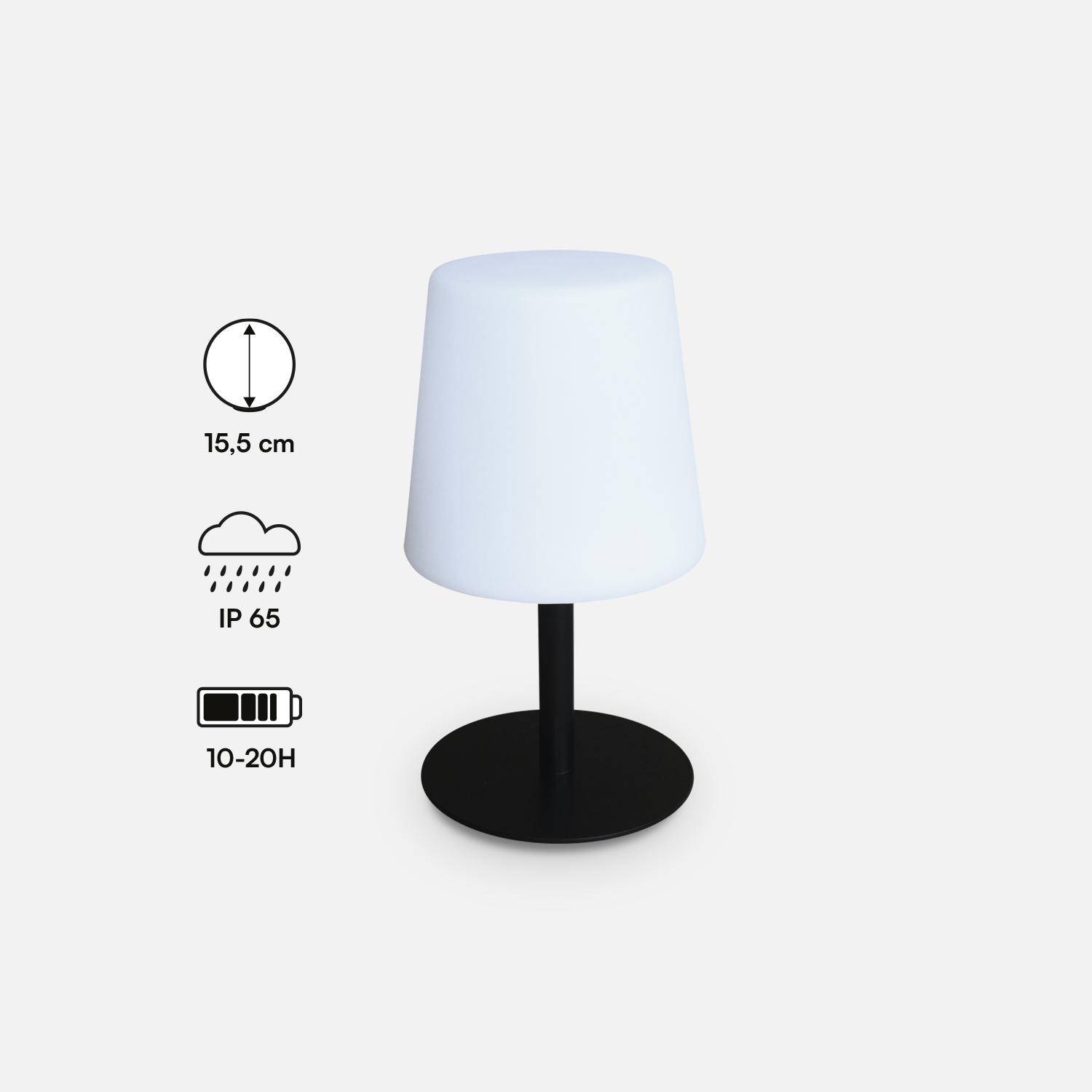LAMPADA S COLOR - Lampe de table LED de 28cm noire - Lampe de table décorative lumineuse, Ø 16cm Photo3