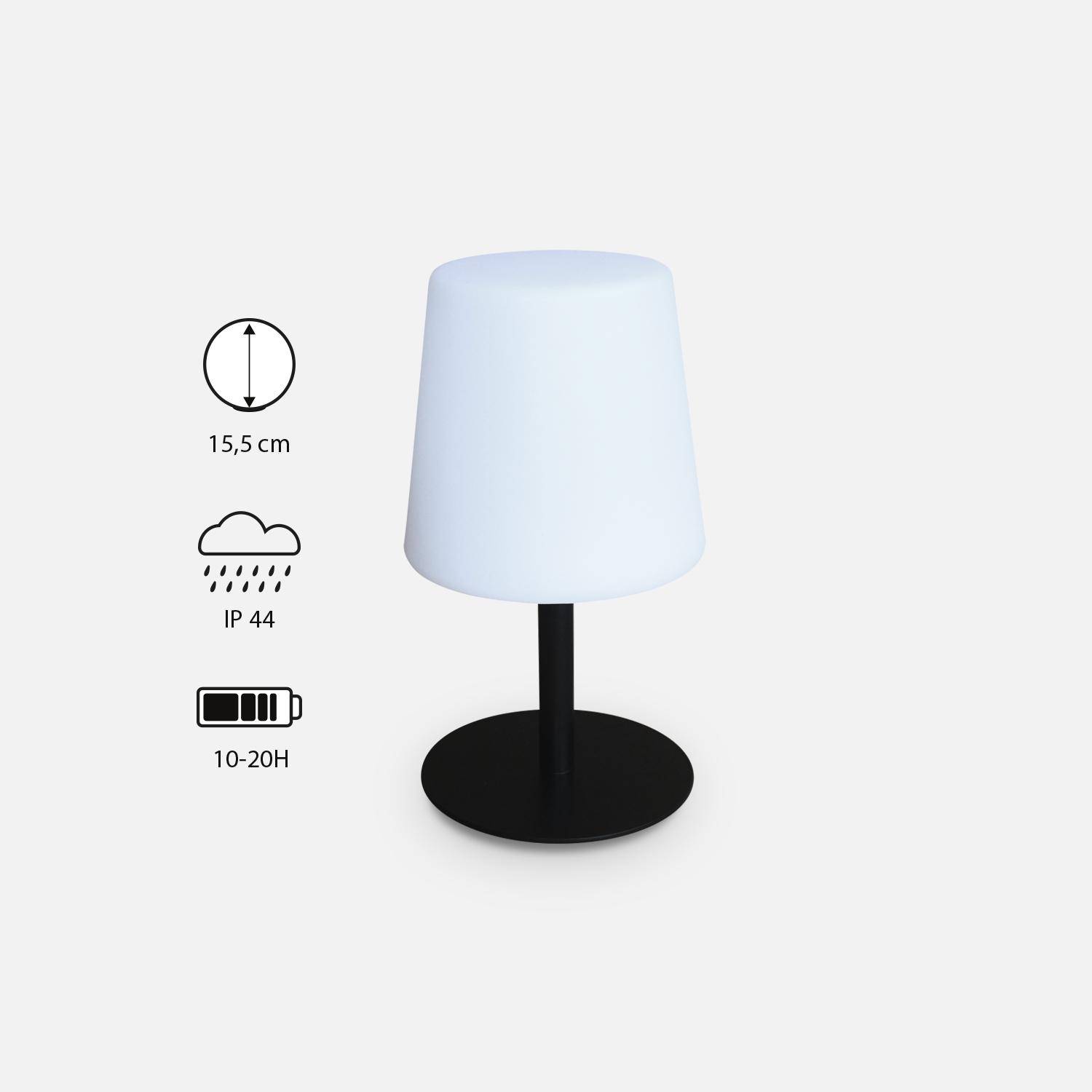 Lampe LED à poser de 28cm noire - Lampe de table décorative lumineuse, Ø 16cm Photo3