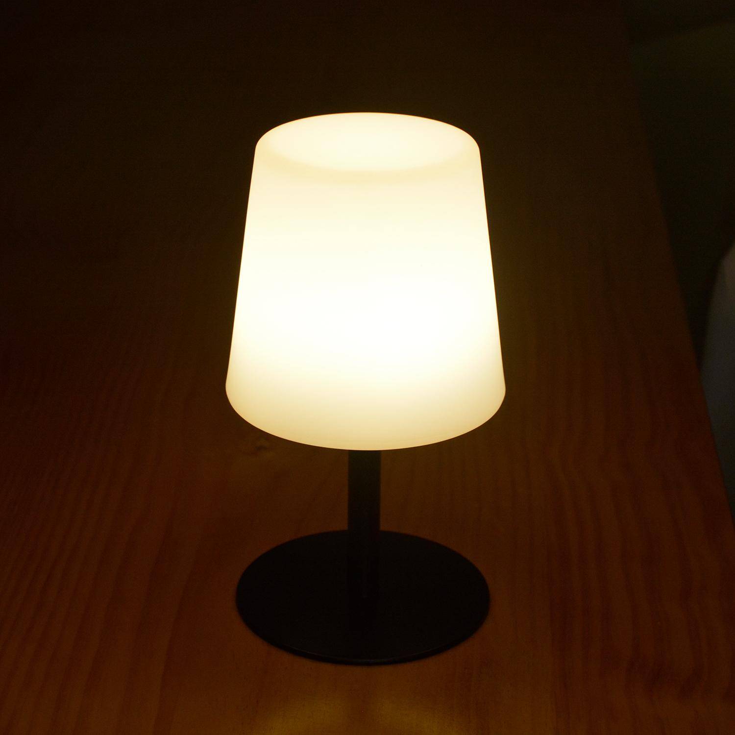Lampe LED à poser de 28cm noire - Lampe de table décorative lumineuse, Ø 16cm Photo5