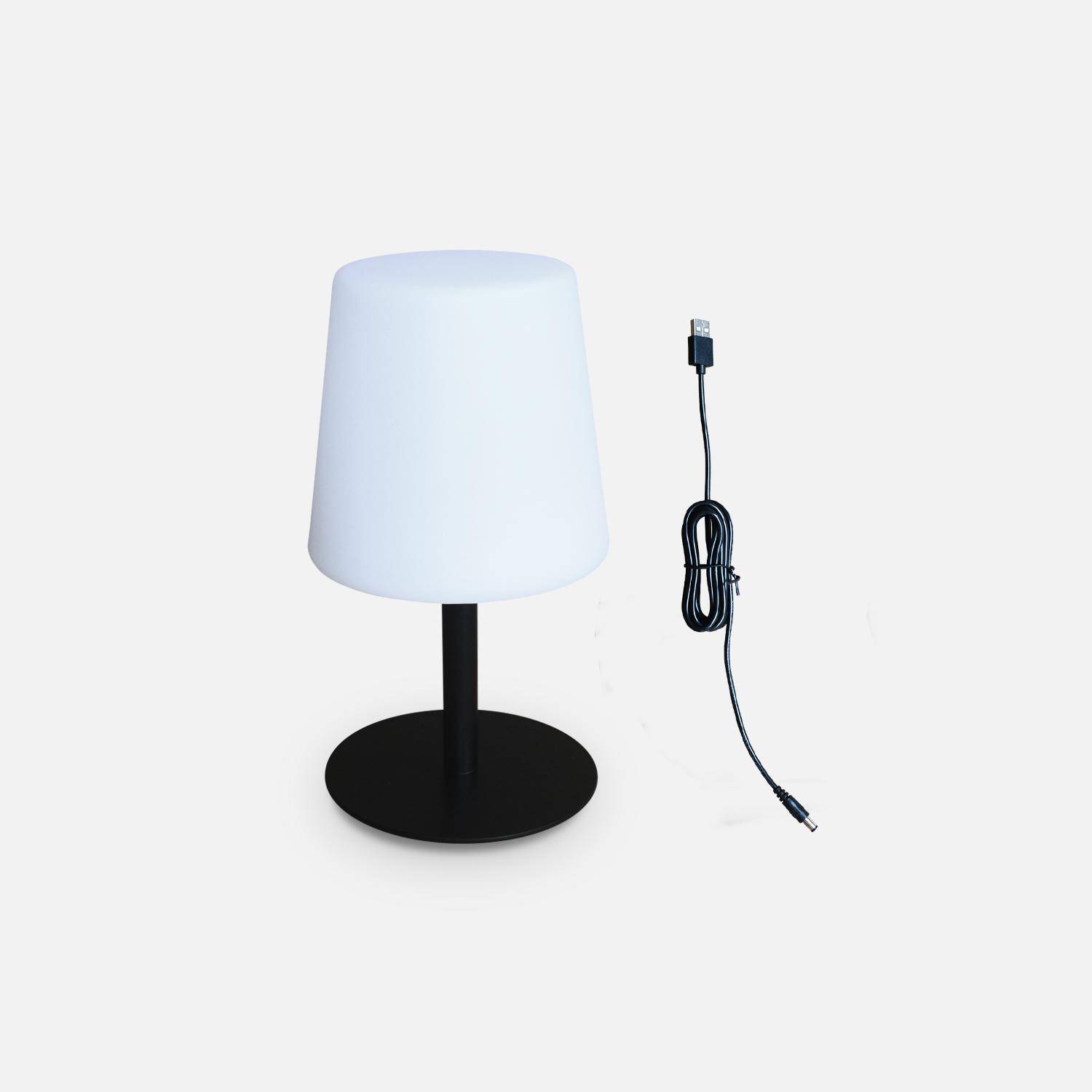 Lampe LED à poser de 28cm noire - Lampe de table décorative lumineuse, Ø 16cm Photo7