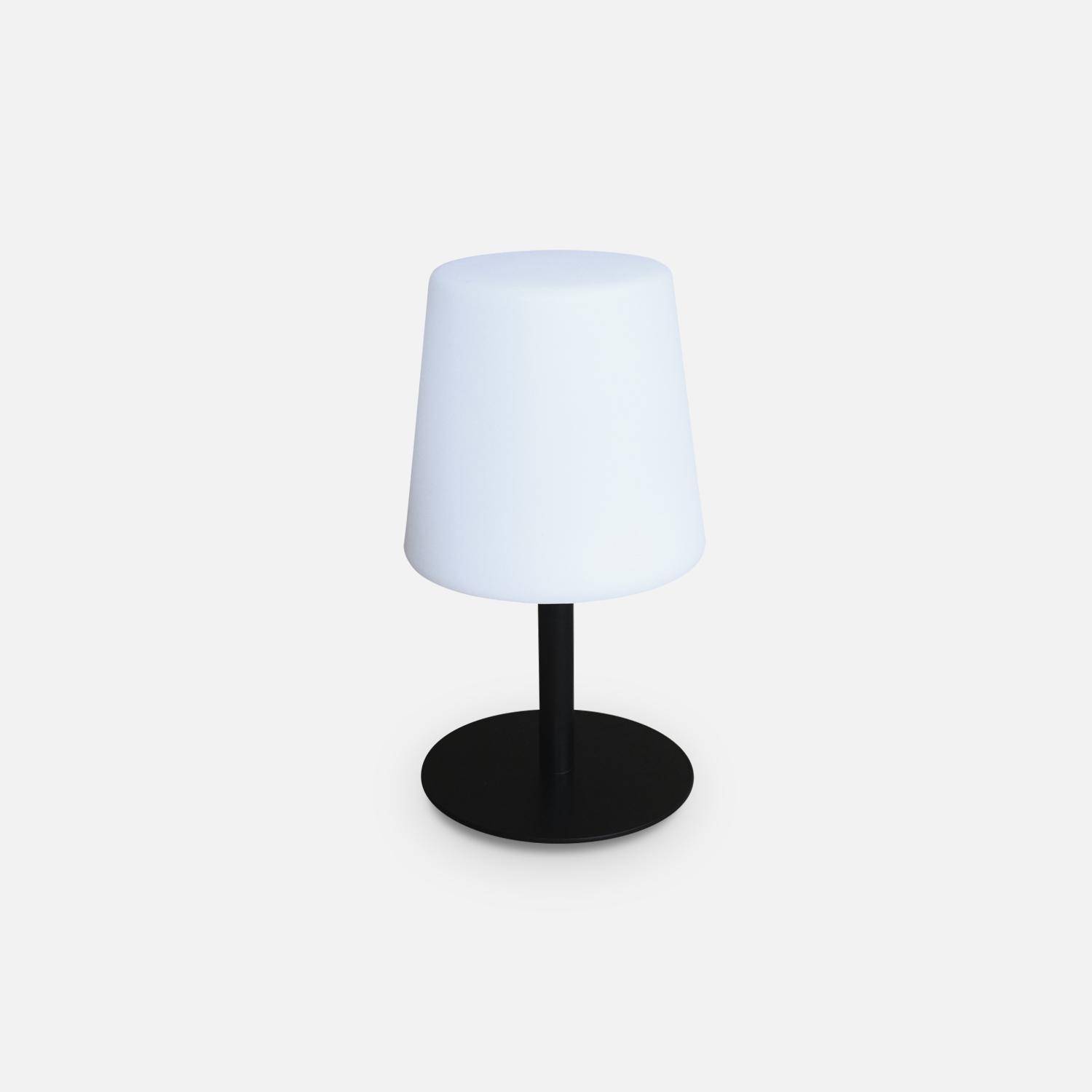 Lampe LED à poser de 28cm noire - Lampe de table décorative lumineuse, Ø 16cm Photo4