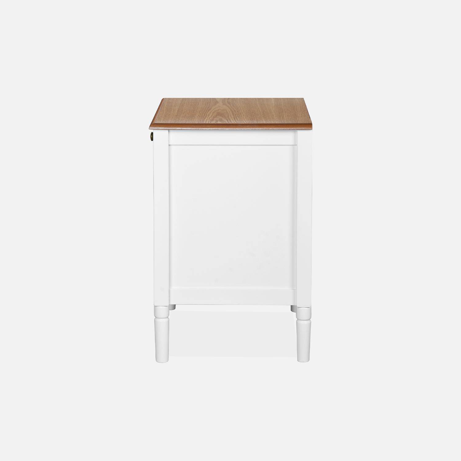 Bedside table with pinewood legs, 45x40x60cm - Celeste - White Photo6