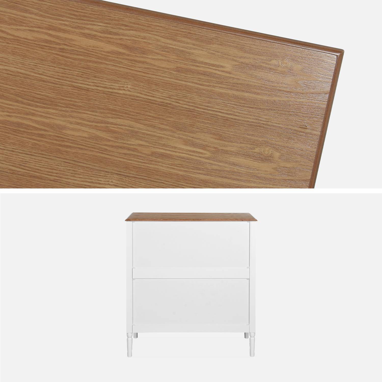 4-drawer chest with pinewood legs, 80x40x85cm, Celeste, White,sweeek,Photo7