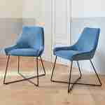 Set aus 4 Stühlen - Astrid - aus blauem Samt, 56,5 x 62 x 82,5cm Photo2