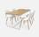 Rechteckiger Esstisch + 4 weiße Stühle  | sweeek