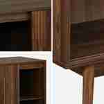 Buffet de rangement décor bois de noyer, 2 portes coulissantes  L 115 x l 39,5 x H 90cm - Linear Photo8