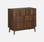 Grooved wood detail 3-drawer chest, 80x40x80cm, Dark Wood colour | sweeek