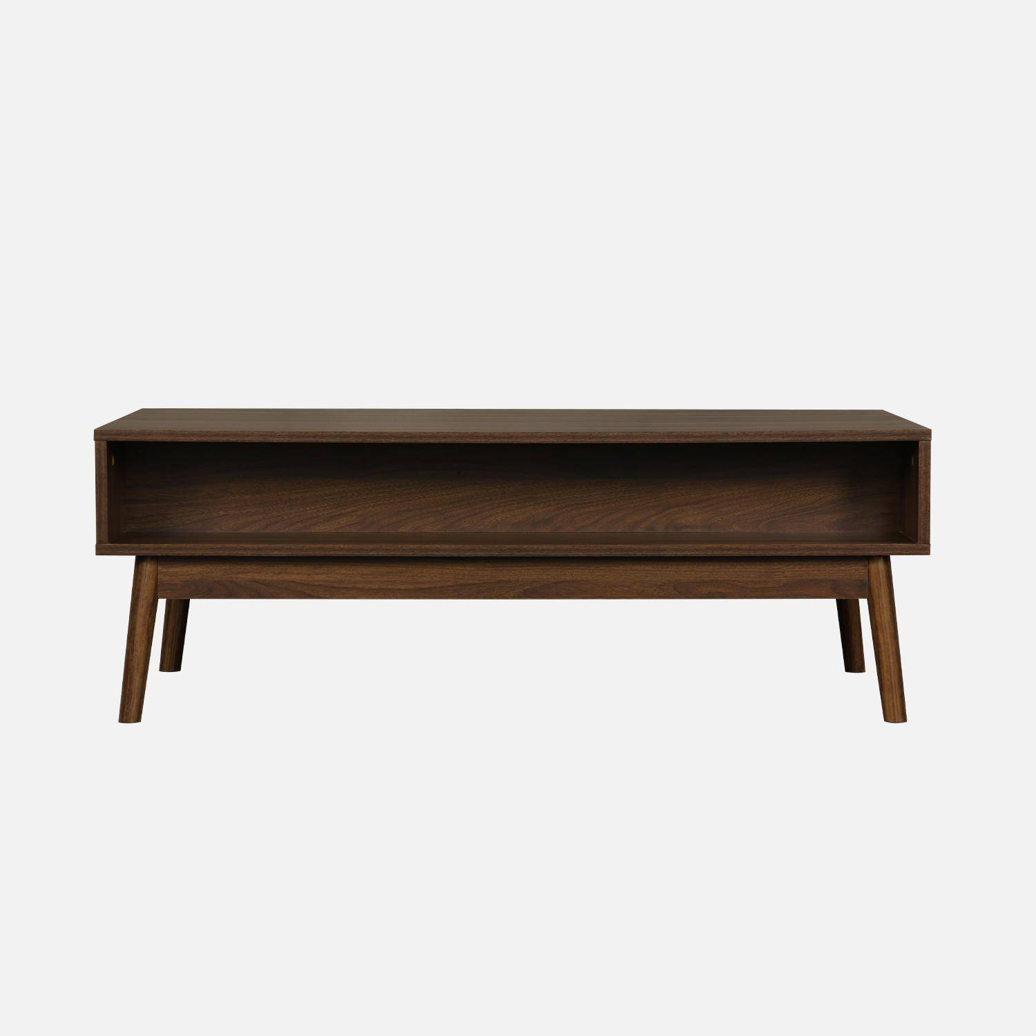 Wooden coffee table with one drawer storage, dark wood, L110xW59xH39cm,sweeek,Photo7