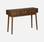 100x30x75cm, Grooved wood detail console table, Dark wood colour | sweeek