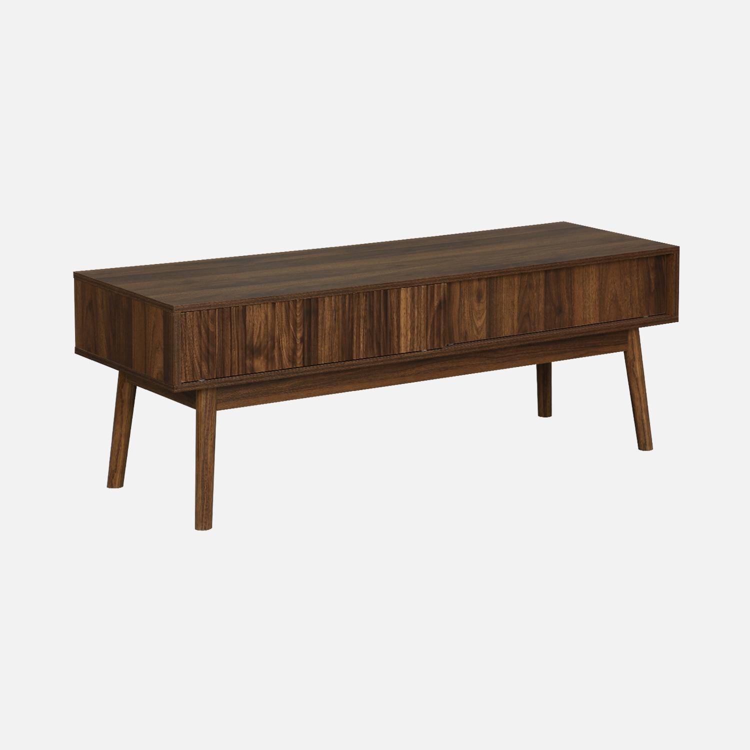 TV-meubel, walnoot houtdecor, 2 schuifdeuren, Linear, L 115 x B 40 x H 48cm,sweeek,Photo5