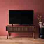 TV-meubel, walnoot houtdecor, 2 schuifdeuren, Linear, L 115 x B 40 x H 48cm Photo1