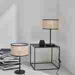 2er Set -Tischlampen mit Netzstecker aus natürlichem Rohrgeflecht Ø42cm Photo2
