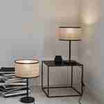 2er Set -Tischlampen mit Netzstecker aus natürlichem Rohrgeflecht Ø42cm Photo1