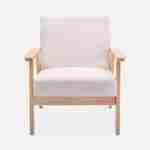 Skandinavischer Sessel aus Holz und Stoff, Creme, Isak, B 64 x T 69,5 x H 73cm Photo2