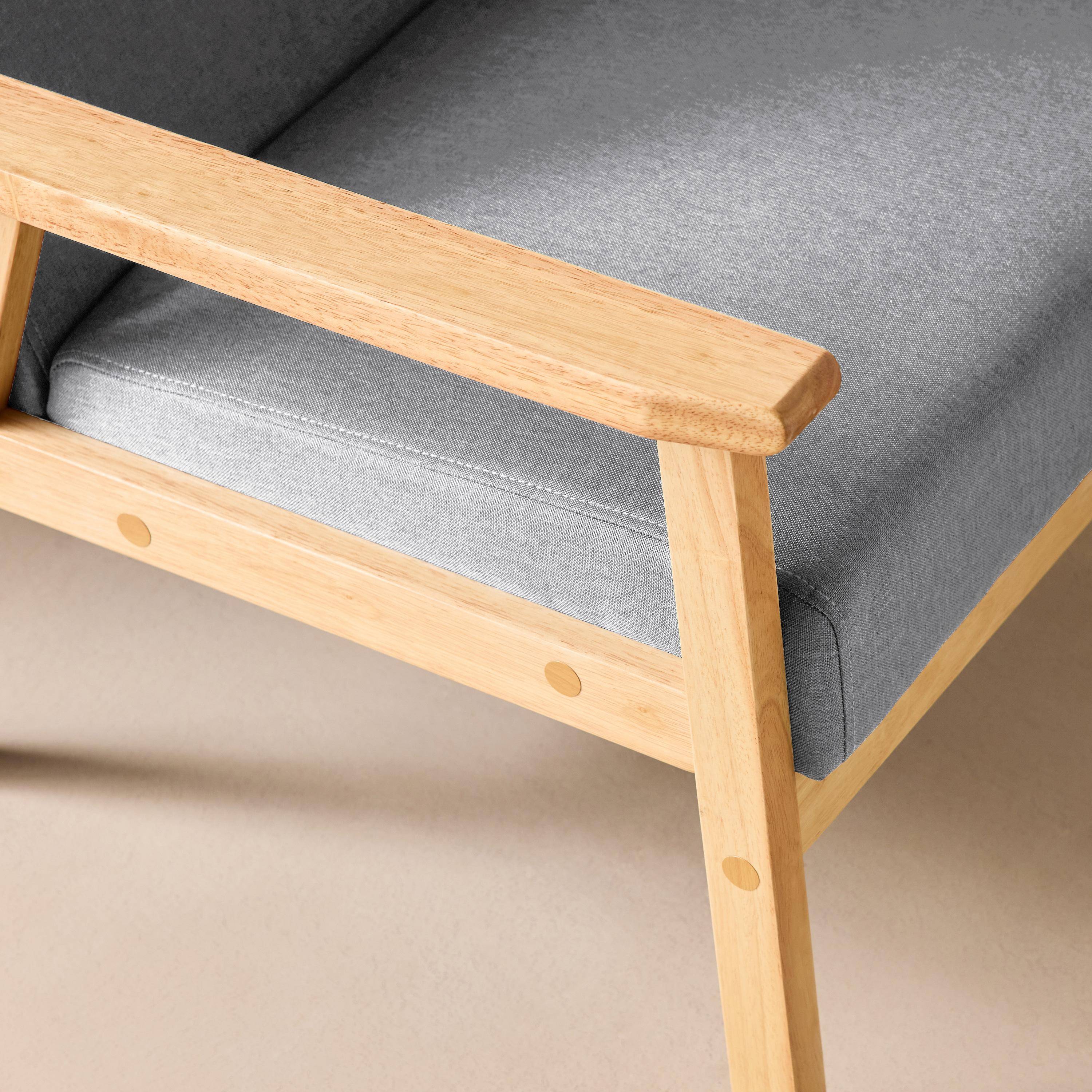 Sillón estilo escandinavo de madera y tela Gris claro - 64x69.5x73 cm,sweeek,Photo3