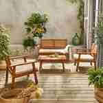 Gartengarnitur aus Holz und Rundrohrgeflecht 2-Sitzer-Sofa, 2 Sessel, 1 Couchtisch - Bohémia 117 x 64 x 74 cm Photo2
