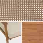 Gartengarnitur aus Holz und Rundrohrgeflecht 2-Sitzer-Sofa, 2 Sessel, 1 Couchtisch - Bohémia 117 x 64 x 74 cm Photo5