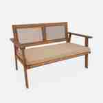 Set di mobili da giardino, Bohémia, canna quadrata, divano a 2 posti, 2 poltrone, 1 tavolino 117x64x74 cm Photo5
