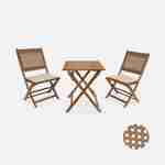 Tavolo da giardino bistrot rotondo in canna, 2 posti, Bohémia, 1 tavolo, 2 sedie 60x60x72 cm Photo4