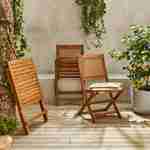 Mesa de jardim bistrô redonda de cana, 2 lugares, Bohémia, 1 mesa, 2 cadeiras 60x60x72 cm Photo3