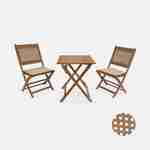 Table de jardin bistrot cannage rond 2 places, Bohémia, 1 table, 2 chaises 60x60x72 cm Photo4