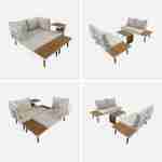 Set di mobili da giardino modulari beige e bianchi in alluminio e legno d'acacia, 4 posti, San Paolo,140 x 68 x 65cm Photo8