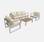 Conjunto de muebles de jardín blanco de 5 plazas con cojines beige  | sweeek